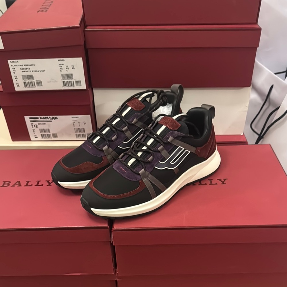 Bally Black and Red Sneakers Sleek Sporty Design